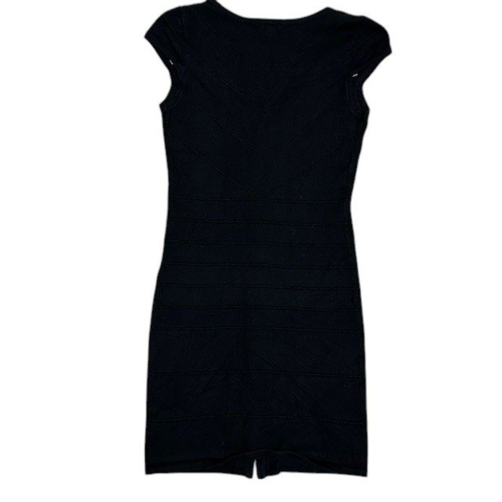 Guess Bodycon Dress Bandage Mini Full Zip Sleeveless Black Size Med - Picture 8 of 14